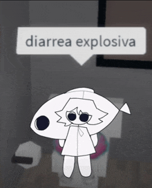 a drawing of a person with a speech bubble that says diarrhea explosiva