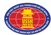 a logo for ussh vnu hcm shows a globe and a pagoda