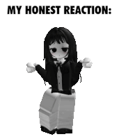 a picture of a girl with the words my honest reaction