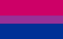 the bisexual flag is a pink , purple , and blue striped flag .