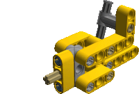 a 3d model of a yellow lego piece with the letters sd on it