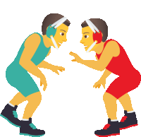 a cartoon illustration of two wrestlers wrestling