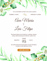 a wedding invitation for ana maria and luis felipe on may 25th 2023