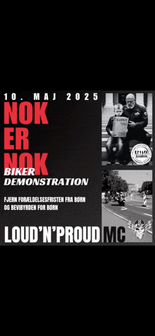 a flyer for a biker demonstration in 2025