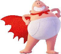 captain underpants from the movie captain underpants is wearing a red cape