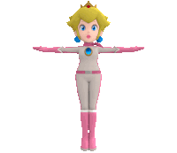 a 3d model of princess peach from super mario