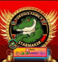 a logo for the torogis family starmaker with a crocodile