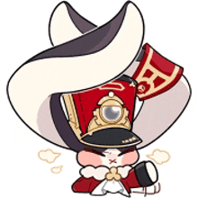 a cartoon character is wearing a cowboy hat and holding a red book .