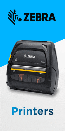 an advertisement for zebra printers with a zebra logo on it