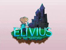 a logo for elivius network shows a boy holding a sword and a castle