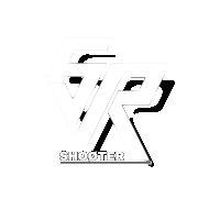 a white logo for shooter with a shadow on a white background