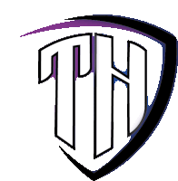 a logo for a company called th with a shield