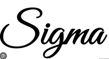 a white background with the word sigma written in black