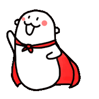 a cartoon character wearing a red cape and smiling