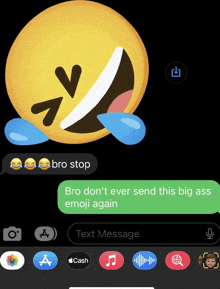 a laughing emoji with tears coming out of its eyes