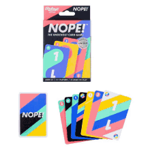 a knockout card game called nope is shown