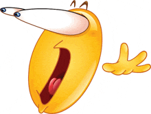 a cartoon smiley face is yawning with its mouth open