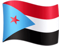 a red white and black flag with a blue triangle and a red star