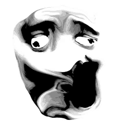 a black and white drawing of a face with its tongue sticking out