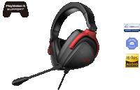 a pair of headphones with a playstation 5 support logo