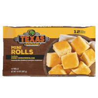 a package of texas roadhouse mini rolls contains honey cinnamon glaze