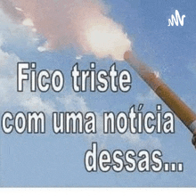 a cigarette is being thrown in the air with the words fico triste com uma noticia dessas