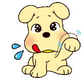 a cartoon dog with a surprised look on his face and a tear coming out of his eye .