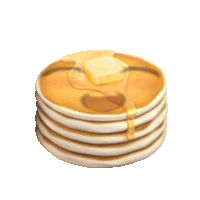 a stack of pancakes with butter and syrup on top