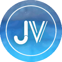 a blue circle with the letter j and v in it