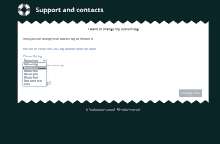 a support and contacts page that allows you to change your custom tag