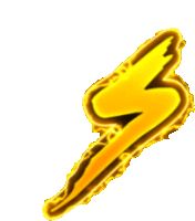 a yellow lightning bolt with the letter s in the middle