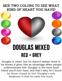 a poster that says douglas mixed red grey on it