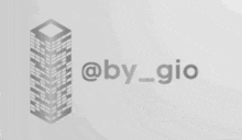 a logo for @by_gio with a building in the center