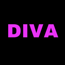 a black background with the word diva in pink letters