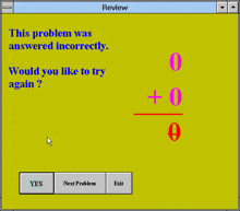 a computer screen displays a review screen that says this problem was answered incorrectly would you like to try again