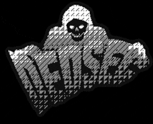 a black and white image of a ghost with a skull and the word walter