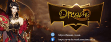 an advertisement for a game called dream with a woman on it