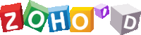 the word zoho is written on a bunch of different colored blocks