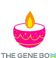 a logo for the gene box shows a pink bowl with a candle inside of it