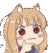 a pixel art of a girl with cat ears and red eyes .