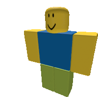 a roblox character with a blue shirt and green pants