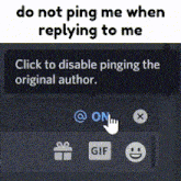 a computer screen says do not ping me when replying to me