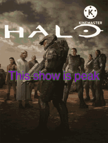 a poster for a movie called halo shows a group of soldiers