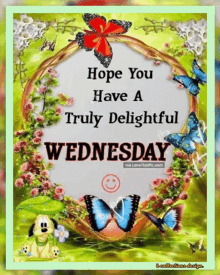 a card that says hope you have a truly delightful wednesday on it