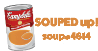 a can of campbell 's tomato soup next to a bowl