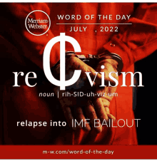 a poster for merriam webster 's word of the day july 2022