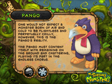 an advertisement for my singing monsters shows a penguin