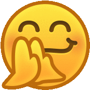 a yellow smiley face with a hand sticking out of it 's mouth