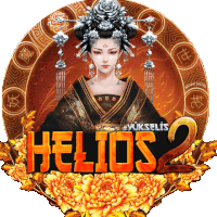 a logo for helios 2 shows a woman in a costume