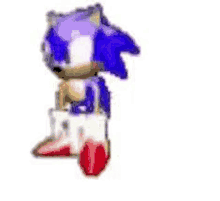 sonic the hedgehog is standing on a white background .